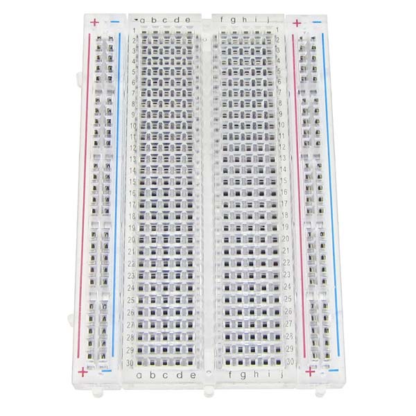 Transparent Clear Breadboard 400 Tie-Points 4 Power Rails