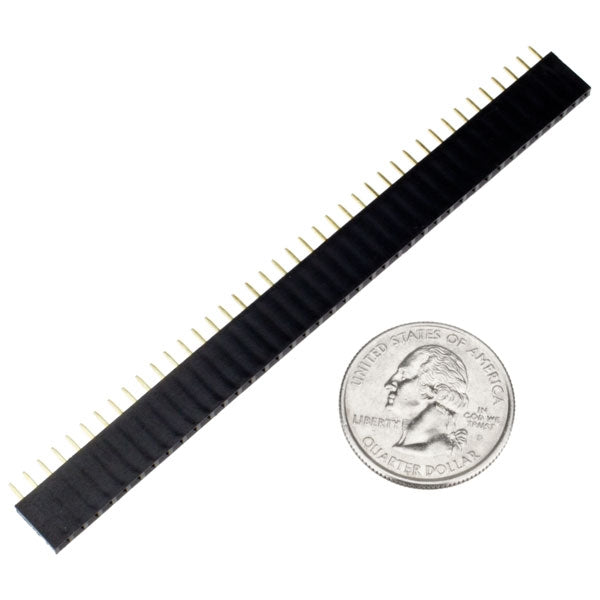 Black Female Header 1x40 Pins 0.1" (2.54mm) Spacing