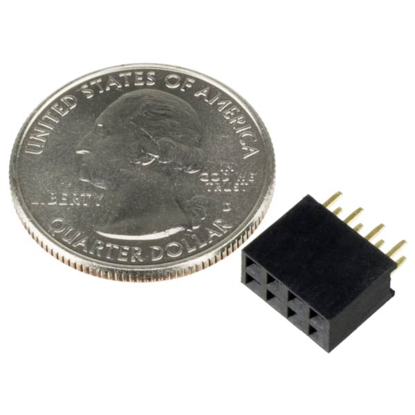 Black Female Header 2x4 Pins 0.1" (2.54mm) Spacing