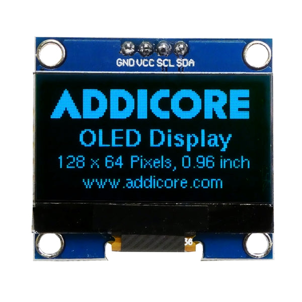Addicore SH1106 I2C OLED Display - 128x64 1.3 inch Monochrome