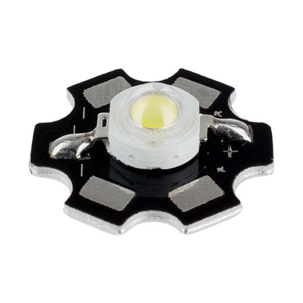 3W White LED on star board heatsink. High intensity cool white LED module. 3W LED is mounted to aluminum star heatsink. – Addicore