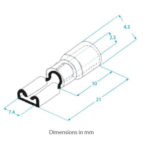 Female Quick Disconnect - 1-4" Blue (16-14 AWG)