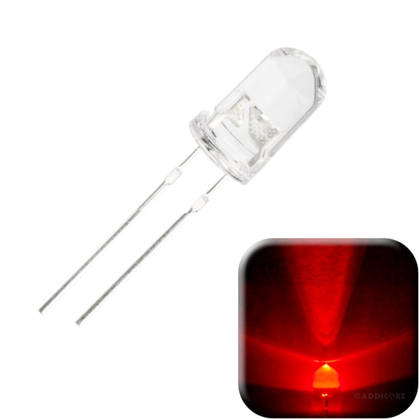 Addicore Red 5mm LED Clear Lense