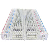 Transparent Clear Breadboard 400 Tie-Points 4 Power Rails