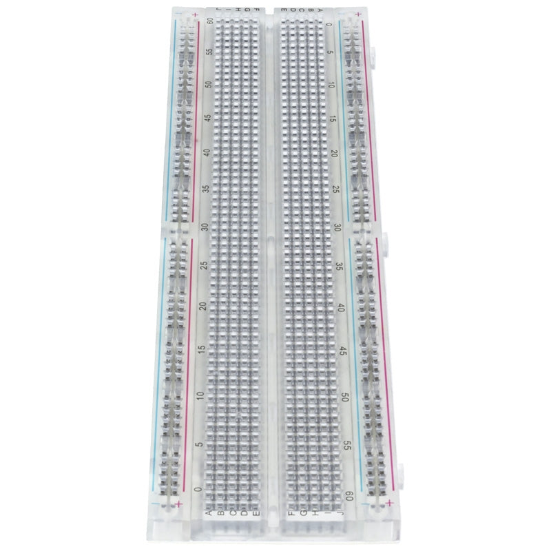 Breadboard Voltage Rails Transparent Clear Breadboard 830 Tie-Points with 4 Power Rails – Addicore