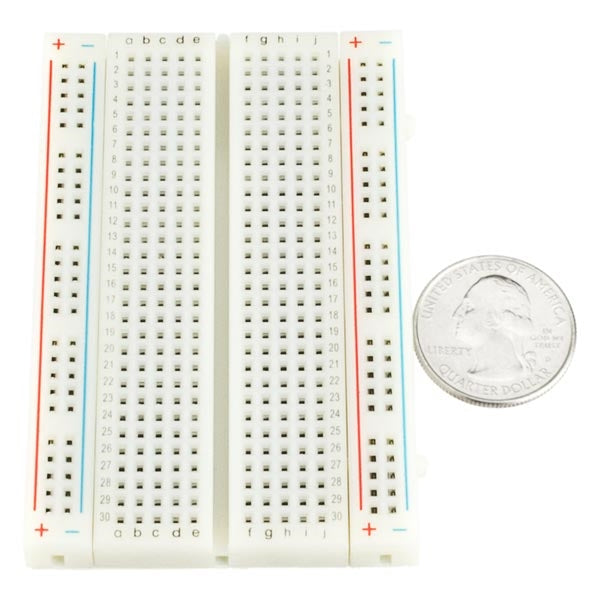 White Breadboard 400 Tie-Points 4 Power Rails ABB400 – Addicore